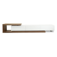 Dwell Extendable TV Entertainment Unit - Walnut - White