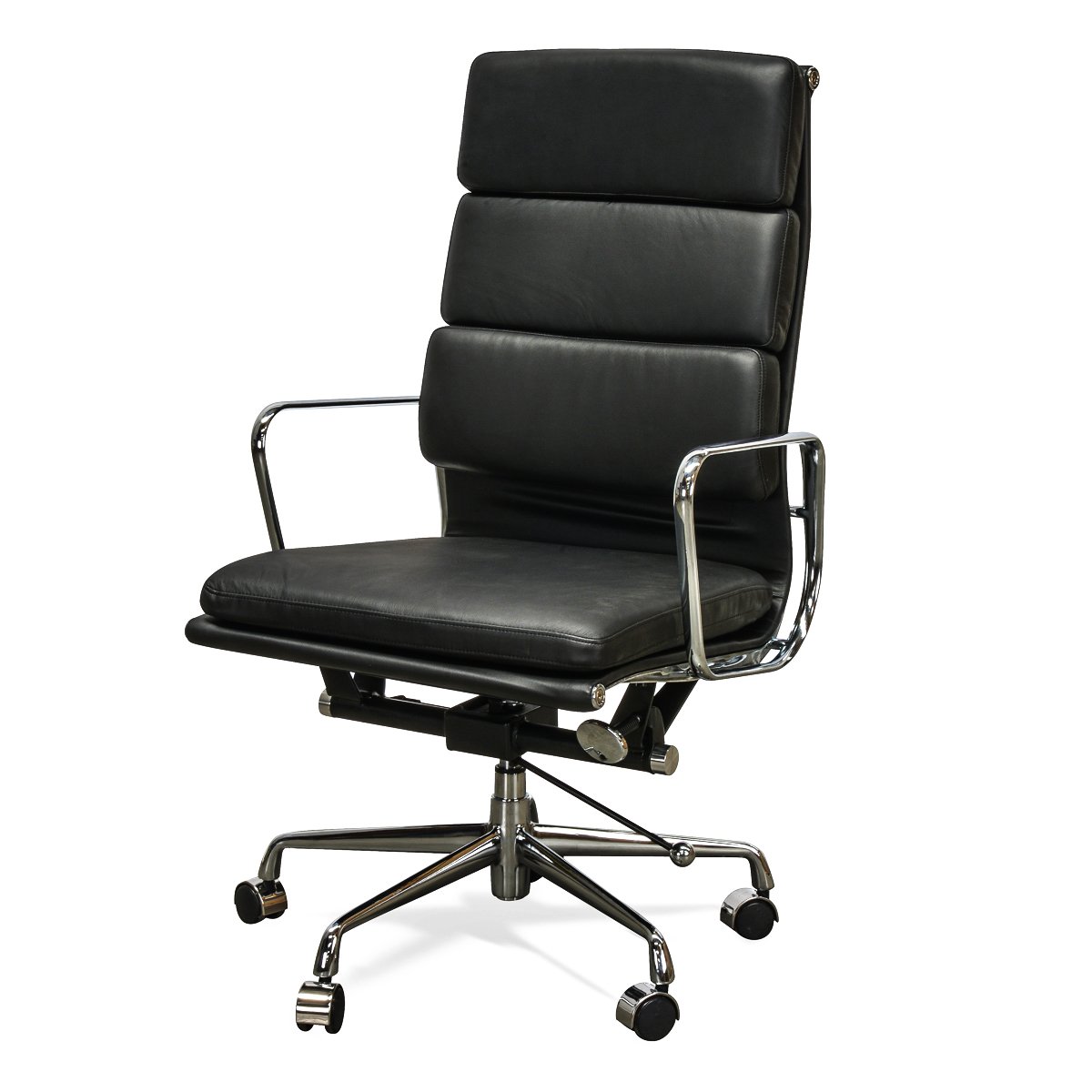 Ashton High Back Office Chair - Black Leather