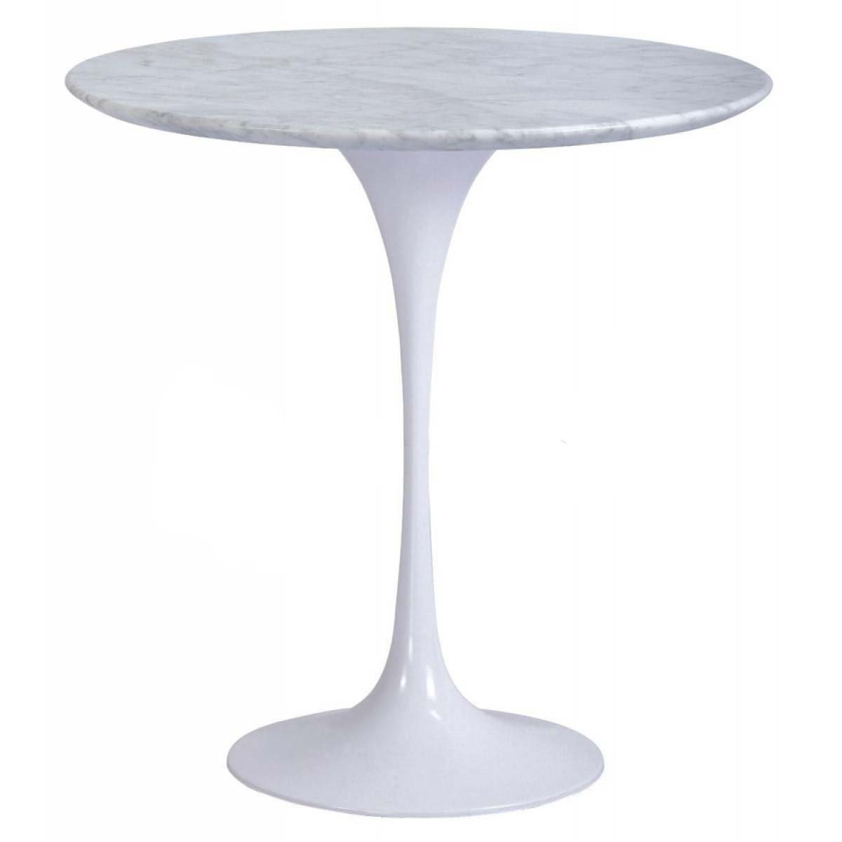 Tulip 50cm Round Marble Side Table - Eero Saarinen Replica - Aluminium