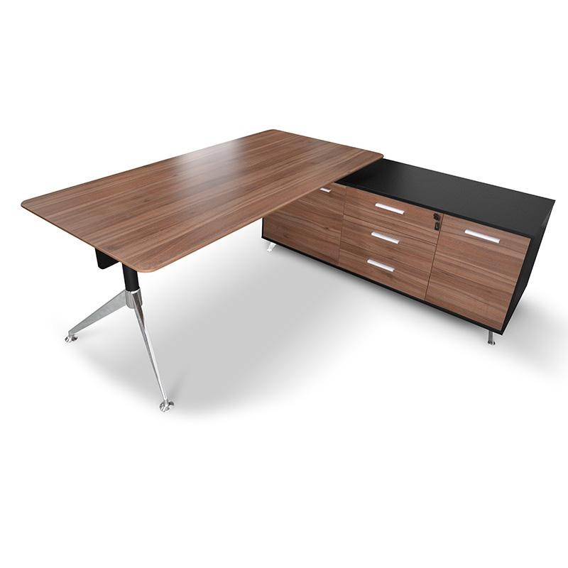 Buy Excel 1.95m Executive Office Desk Right Return Walnut Black