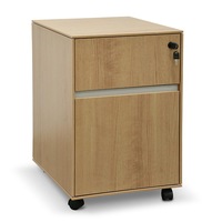 Excel 2 Drawer Wooden Mobile Pedestal - Natural