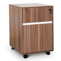 Excel 2 Drawer Wooden Mobile Pedestal - Walnut