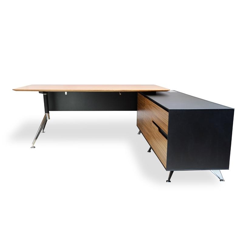 Buy Excel 1.95m Executive Office Desk Right Return Zebra Oak MyDeal