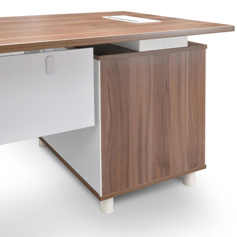 Buy Halo 1.8m Executive Office Desk with Left Return Walnut MyDeal