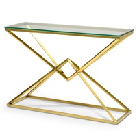 Hayes 1.2m Glass Console Table - Gold Base