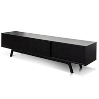 Ella 2.1m Wooden TV Unit - Full Black