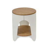 Jackson Round Side Table - Natural and White