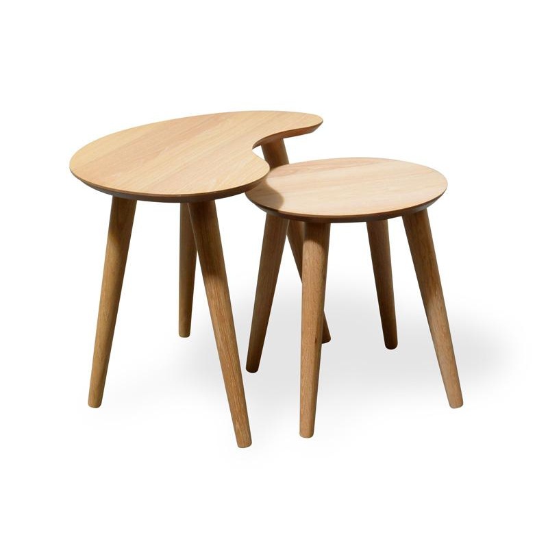 Buy Johansen Nest of Wooden Side Tables Natural MyDeal