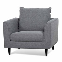 Kavan Fabric Armchair - Graphite Grey with Black Leg