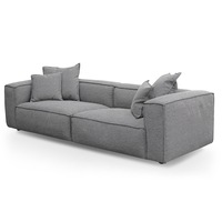 Loft 3 Seater Fabric Sofa with Cushion and Pillow - Graphite Grey