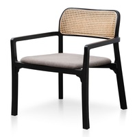 Madeline Fabric Armchair - Caramel Grey with Black Legs