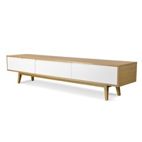 Marc 2.1m Wooden Scandinavian TV Unit - Lowline - Natural
