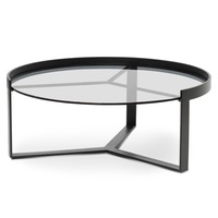 Marcel 90cm Glass Round Coffee Table - Large