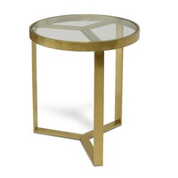 Marcelo 50cm Round Side Table - Brushed Gold Base