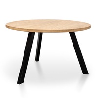 Nena Reclaimed 1.25m Round Dining Table - Black Legs