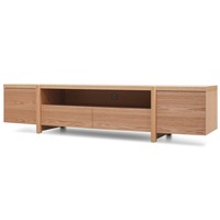 New York Lowline 2.1m Wooden TV Entertainment Unit - Full Natural