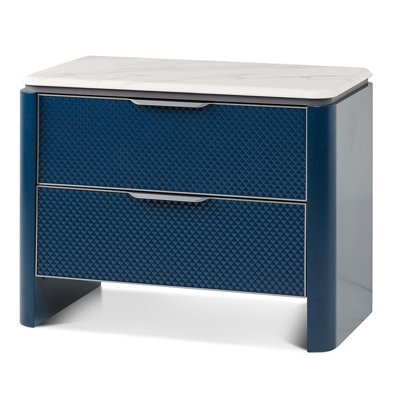 Buy Shana Marble Bedside Table Midnight Blue MyDeal