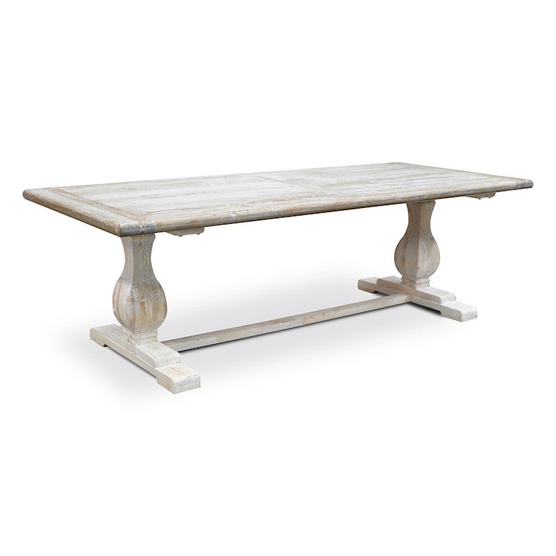 Titan Reclaimed Dining Table 2.4m - Rustic White Washed