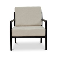 Trenton Black Elm Armchair - Light Beige