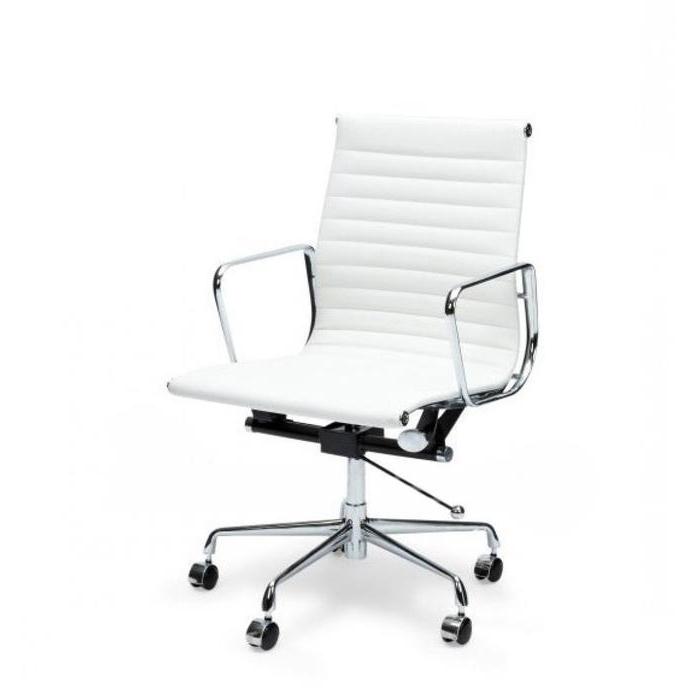 Floyd Low Back Office Chair - White Leather