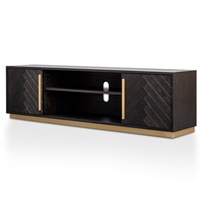 Wilma 1.8m Wooden TV Entertainment Unit - Peppercorn and Brass