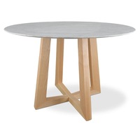 Zodiac 1.15m Round Marble Dining Table - Natural