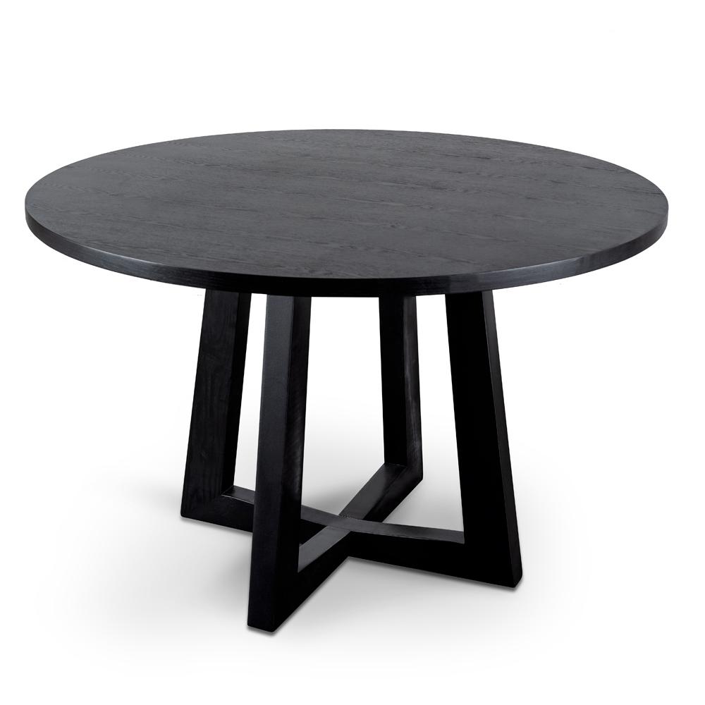 Zodiac 1.2m Round Wooden Dining Table - Black