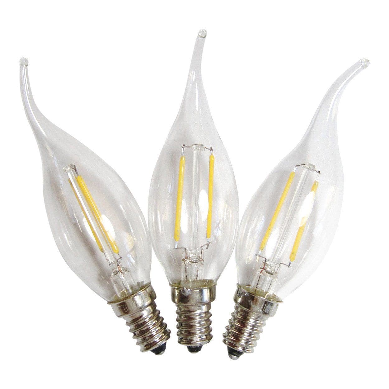 LED E14 Flame Tip Bulb Chandelier Candle Globes - 2w Cool White
