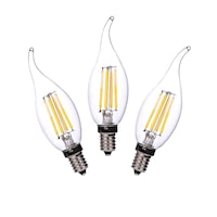 LED E14 Flame Tip Bulb Chandelier Candle Globes - 4w Cool White