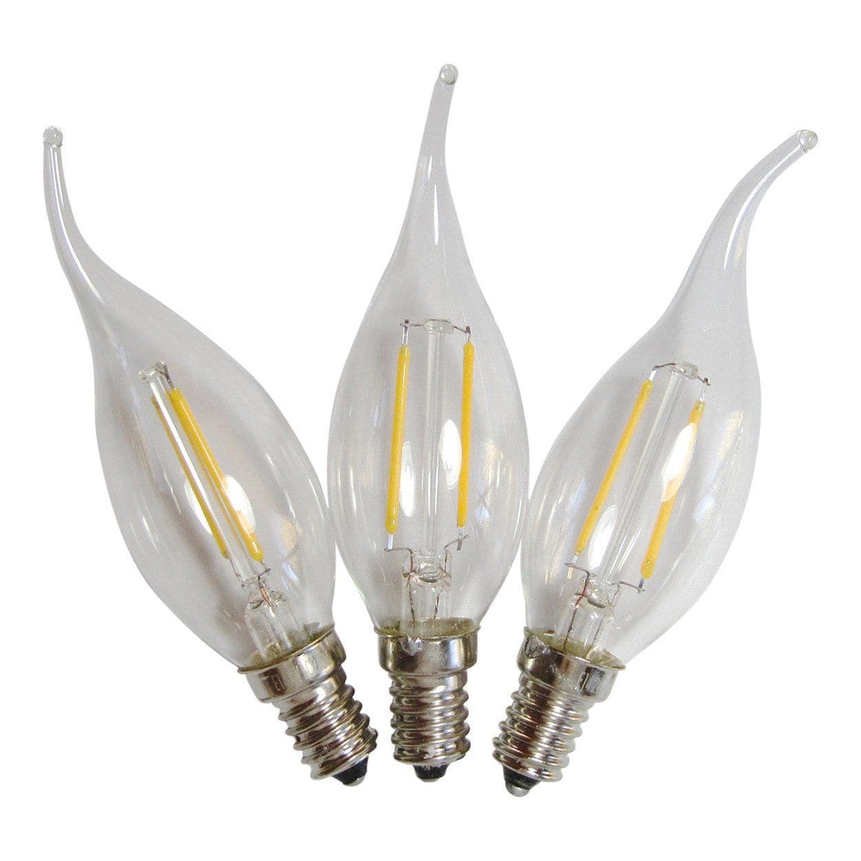 LED E14 Flame Tip Bulb Chandelier Candle Globes - 2w Warm White