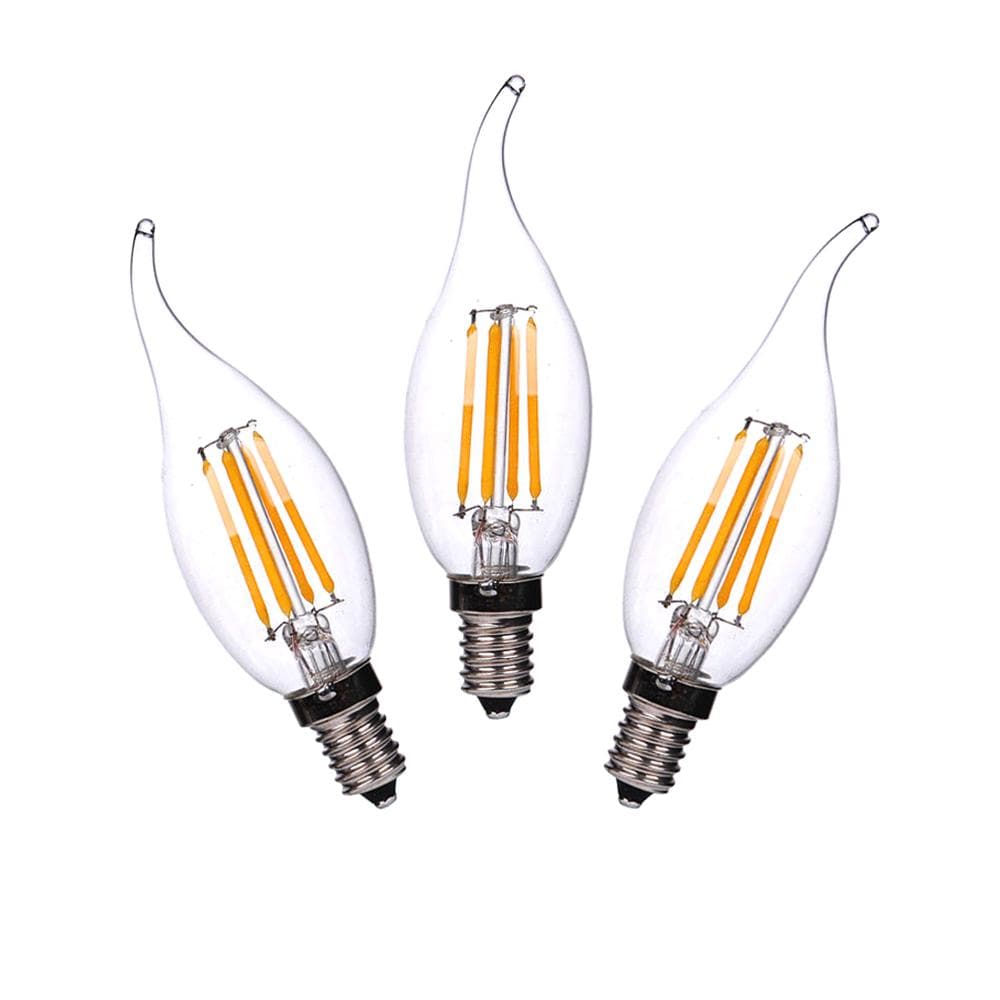 E14 LED Globes Flame Tip Bulb Fancy Chandelier Candle - 4w Warm White