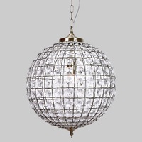 Casablanca Crystal Pendant Chandelier - Brass