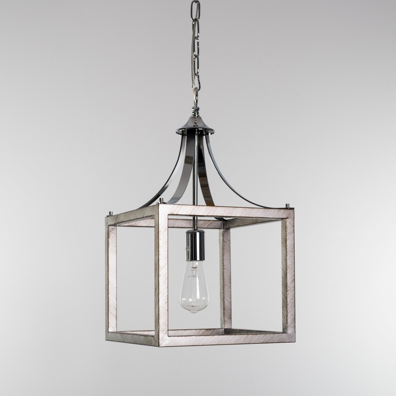 Buy Hampton Style Lantern Pendant Light Langham Chrome MyDeal