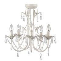 Harmony Leaf Chandelier 5 Light - White
