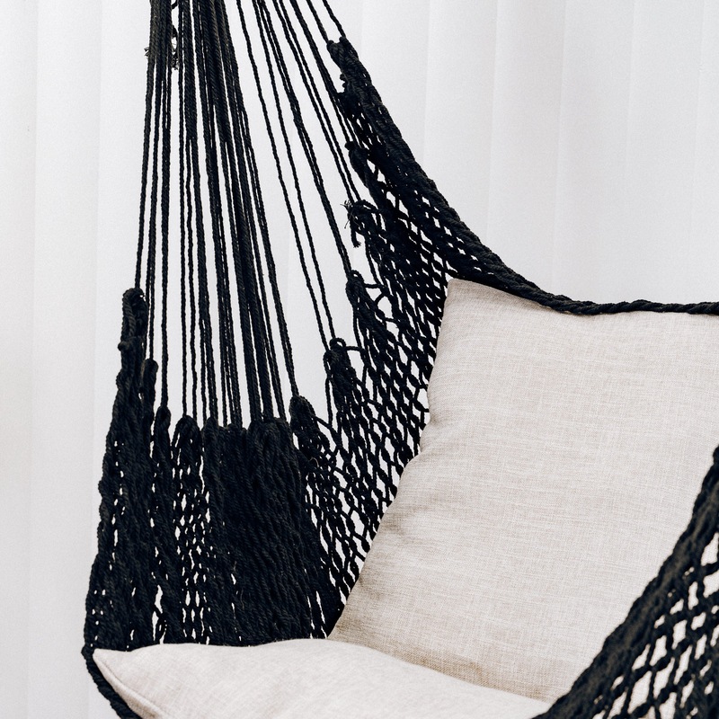 macrame hanging hammock chair havana black buy hammocks 9356422004111
