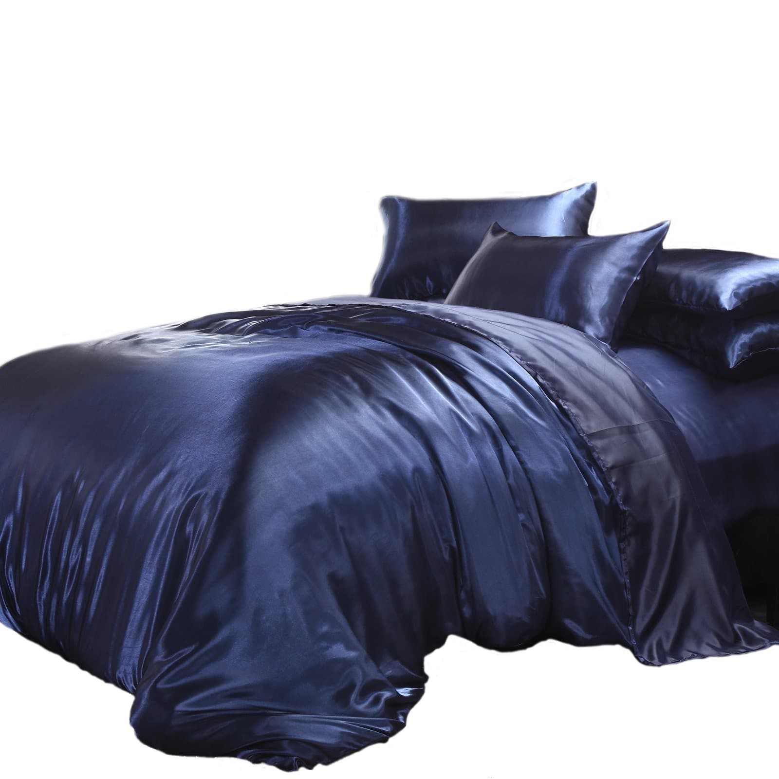 Satin Quilt Cover - Navy Blue
