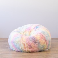 Shaggy Fur Rainbow Tie Dye Bean Bag - Unicorn