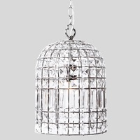 Whitney Dome Glass Crystal Chandelier - Chrome
