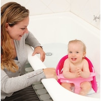 Deluxe Non Slip Foldable Baby Bath Seat in Pink 