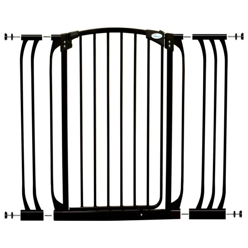 Chelsea Tall Black Safety Baby Gate w/ 2 Extensions