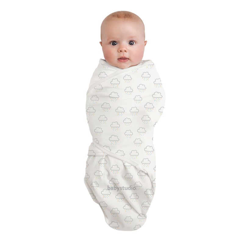 Babystudio cotton swaddle wrap - clouds small