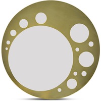 Antique Style Round Decorative Wall Mirror in Brass