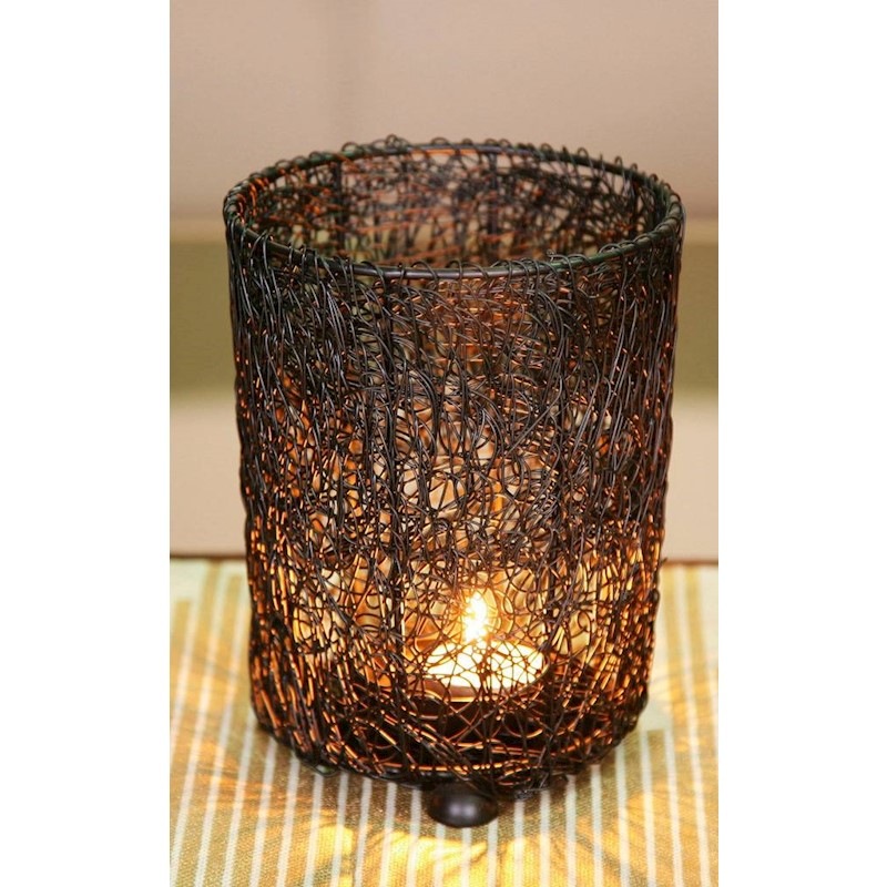 Buy Black Tealight Candle Holders Wired Mesh Display Decor Set of 3