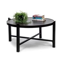 Large Coffee Table Wrought Iron Engraved Steel Top - Copper Black