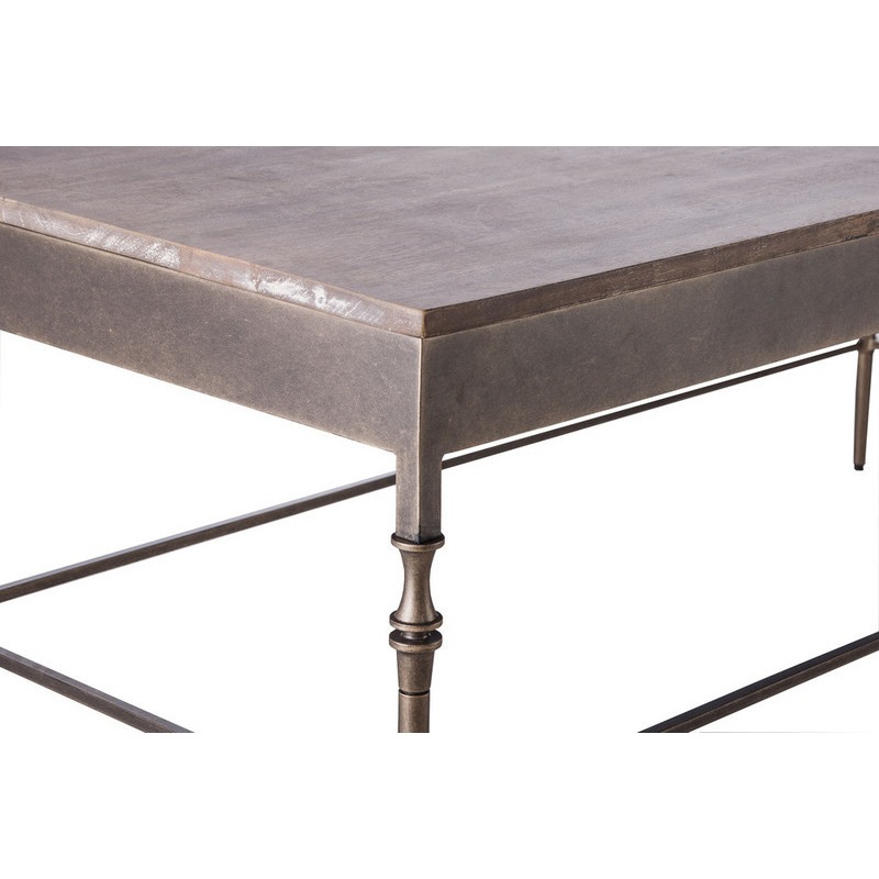 Buy Minimal Rustic Wrought Iron & Wood Coffee Table MyDeal