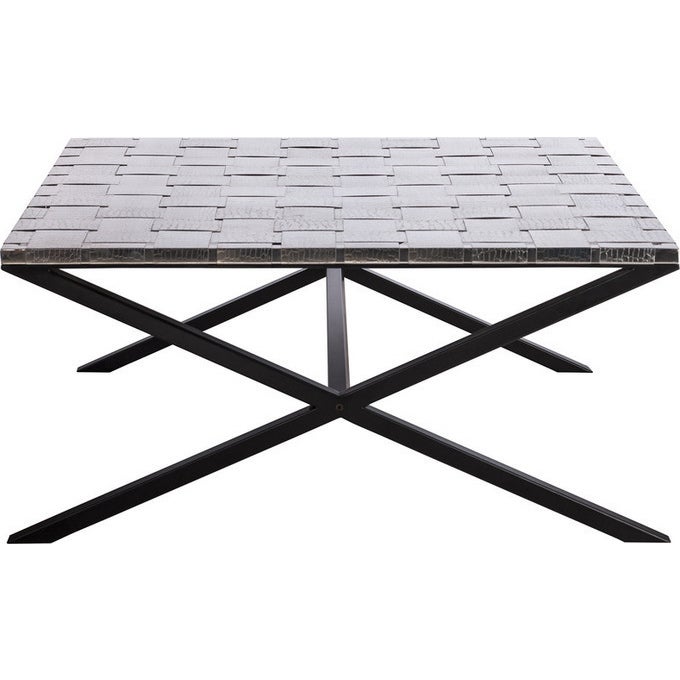 Woven Steel & Iron Coffee Table in Croc Pattern 1m