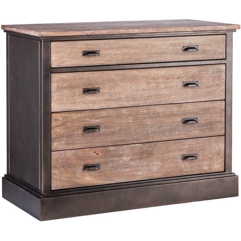 Wrought Iron & Wood 4 Drawer Tallboy Dresser 102cm Buy Tallboys