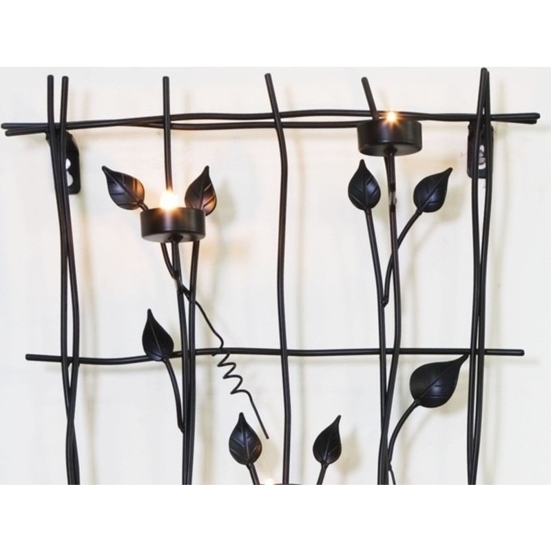 Buy Wrought Iron Wall Art with 6 Candle Light Holders MyDeal