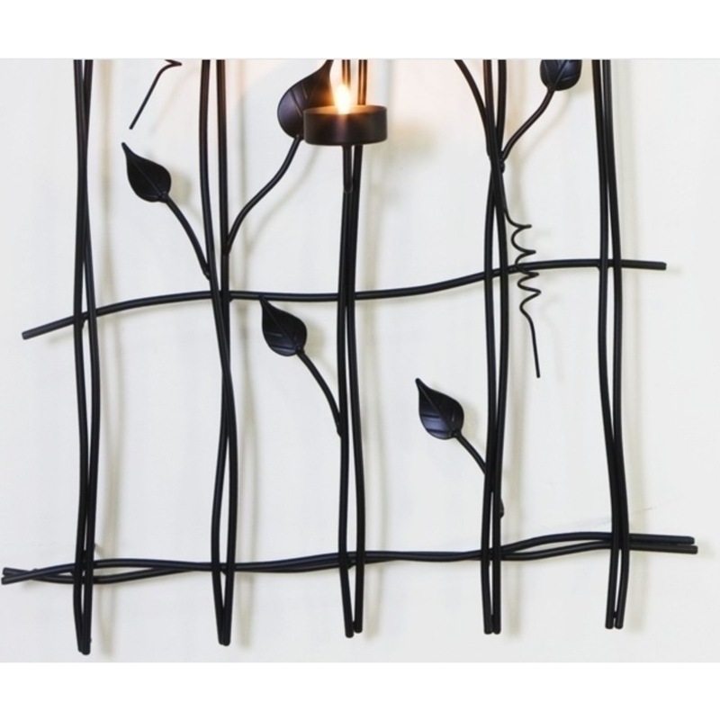 Wrought Iron Wall Art with 6 Candle Light Holders Buy Candle Holders