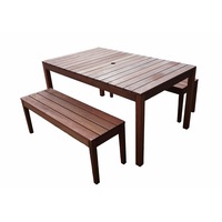 Supreme Rectangular 1.5m Dining Table & Bench 3pc Setting